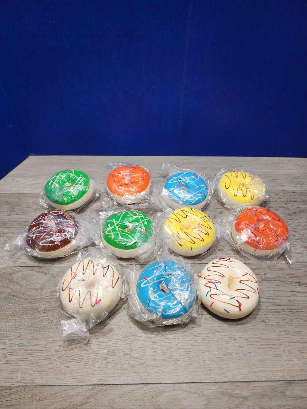Artificial Stress Relief Balls 3.1” Foam Squeeze Decorated Donuts 11 Count Pack